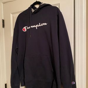 Navy blue large Champion hoodie
